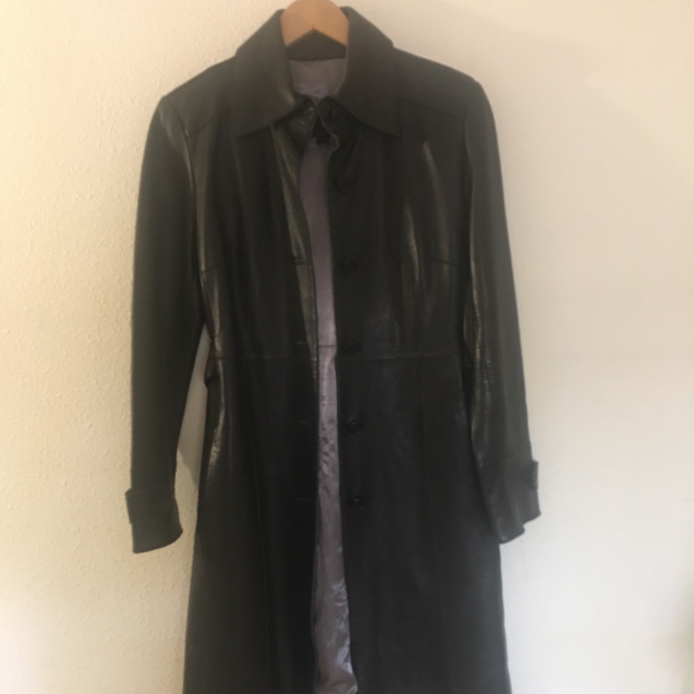 Guess med soft leather coat, calf length❣️firm
